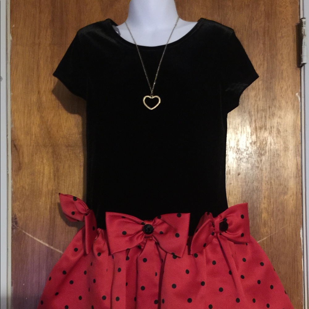 Red/ Black Bonnie Jean sued style dress Sz:6x